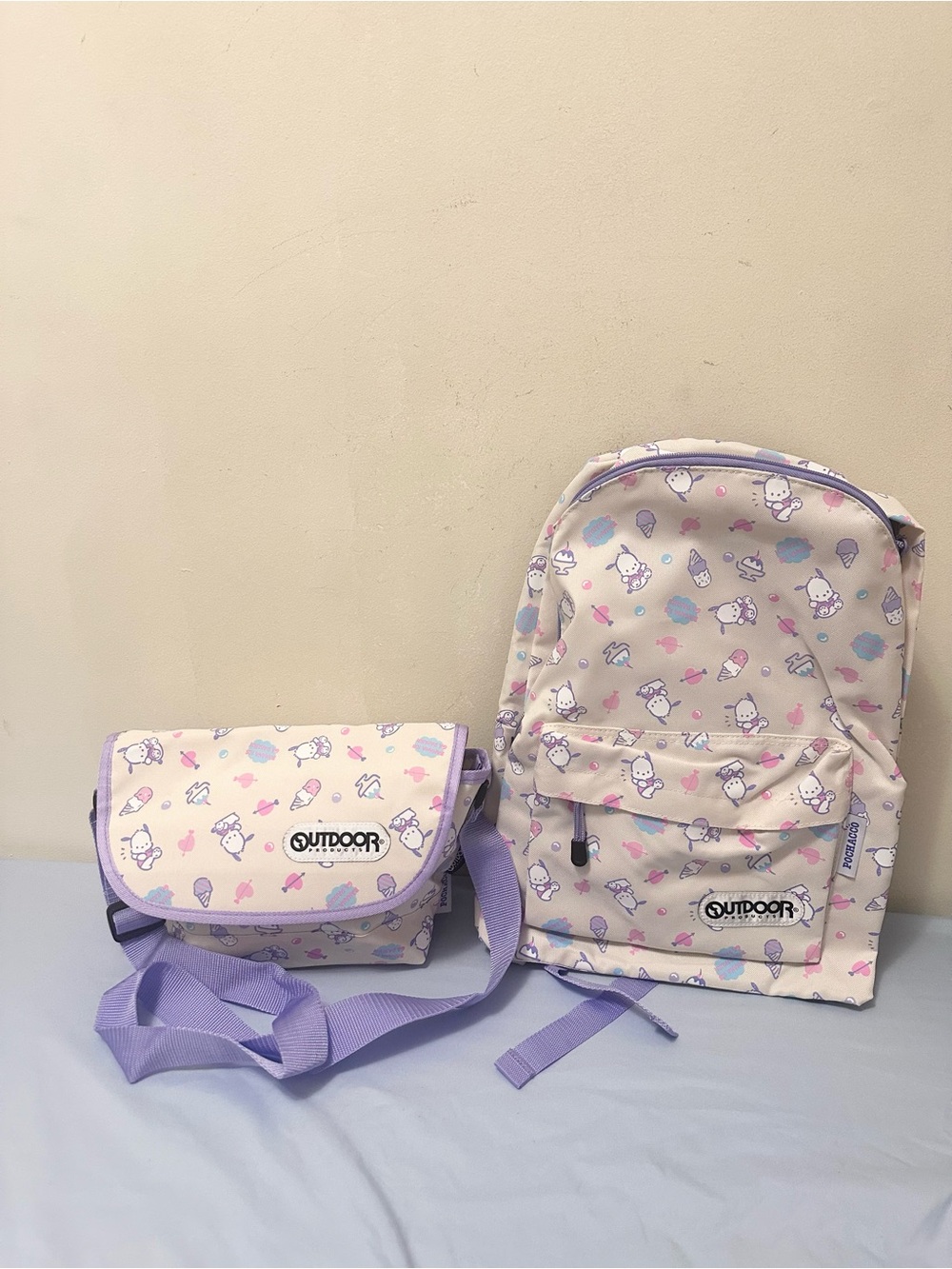 Sanrio Pochacco x Outdoor Products Backpack & Crossbody Bag Set – New